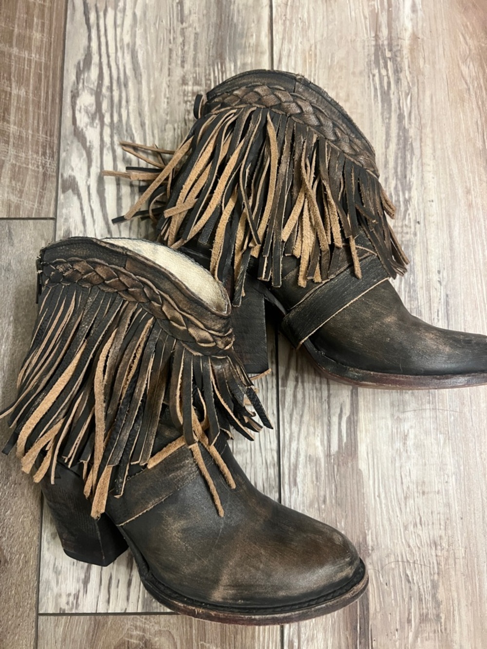 Freebird by Steven. Fringed leather boots
